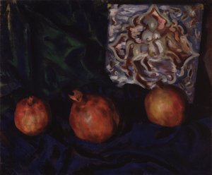 Fortfarande liv. Granatäpplen, 1910 av Boris Mikhailovich Kustodiev