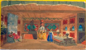 Scenografi för operan Tsarbruden av Nikolai Rimsky-Korsakov, 1920