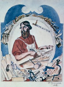 Snickaren, 1918. av Boris Mikhailovich Kustodiev