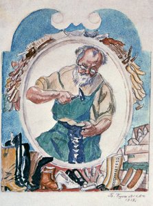 Skomakaren, 1918. av Boris Mikhailovich Kustodiev