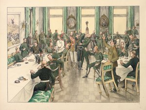 Den traditionella frukosten hölls för att fira slaget vid Telish där Egerski Guards regemente deltog den 12 oktober 1877 av Boris V. de Heroys