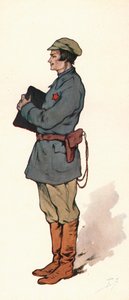 En sovjetisk kommissarie (färg litho)