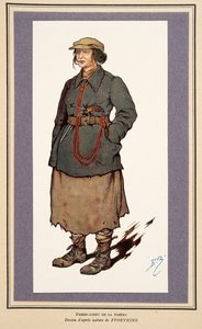 Kvinnlig hemlig agent från Histoire des Soviets, pub. 1922 (färg litho)
