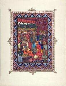 Illustration till sagan Marya Morevna (Maria des mers) av Zvorykin, Boris Vasilievich (1872-efter 1935), ca. 1925 - Färglitografi, 27,3x20,5 - Privat samling