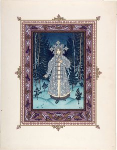 Snegourotchka ( ou Snegourka, la Fille de neige) - Illustration till sagan Snegurochka par Zvorykin, Boris Vasilievich (1872-efter 1935), ca. 1925 - Färglitografi, 27,3x20,5 - Privat samling