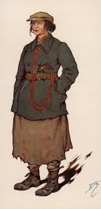 Kvinnlig agent för Cheka, den sovjetiska hemliga polisen etablerad efter den ryska revolutionen (färg litho)