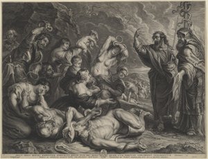 Moses och den fräcka ormen av Boëtius Adams Bolswert, after Sir Peter Paul Rubens