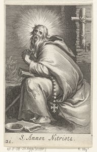 Sankt Ammonius den store som eremit S. Ammon Nitriota (titel på objekt) Eremiter (serietitel) Sacra eremvs ascetarvm (serietitel)