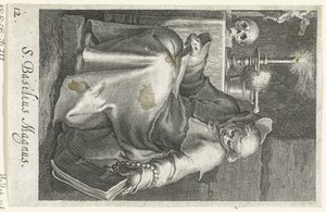 Saint Basil den store som eremit S. Basilius Magnus (titel på objekt) Eremiter (serietitel) Sacra eremvs ascetarvm (serietitel) av Boëtius Adamsz. Bolswert