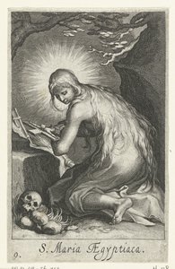 Sankta Maria av Egypten som eremitinna Eremitinnor (serietitel) Sacra Eremus Ascetriarum (serietitel) av Boëtius Adamsz. Bolswert