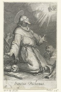 Sankt Pachomius den äldre som eremit Eremiter (serietitel) Sacra eremvs ascetarvm (serietitel) av Boëtius Adamsz. Bolswert