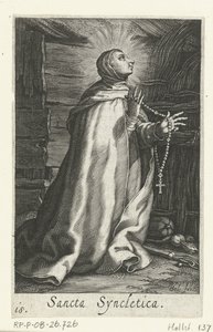 Saint Syncletica av Alexandria som eremitinna Sancta Syncletica (titel på objekt) Eremitinnor (serietitel) Sacra Eremus Ascetriarum (serietitel)