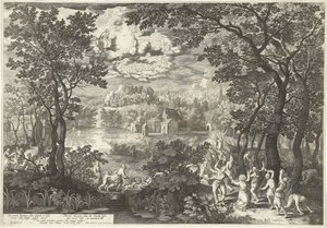 Landskap med martyrdöden av Saint Stephen av Boëtius Adamsz. Bolswert