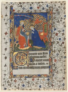 Bifolio från a Book of Hours: Coronation of the Virgin, ca. 1415. av Boucicaut Master