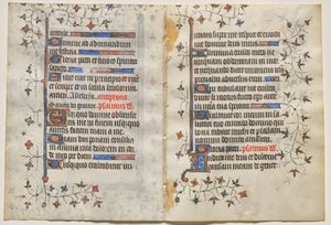 Bifolio från en timbok: Text (baksida) av Boucicaut Master