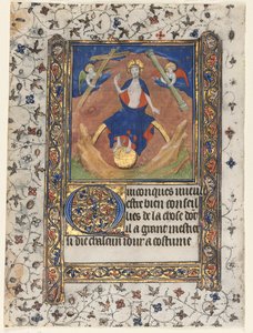 Blad från en timbok: Kristus i domen, ca. 1415. av Boucicaut Master