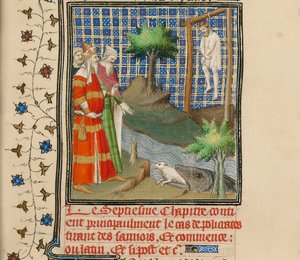 Polykrates hängd, ca 1413-1415 av Boucicaut Master,