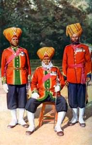 Officerare för 15:e Ludhiana Sikks, indiska armén, Indien, 1922.
