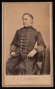 Porträtt av David Glasgow Farragut 1801-1870, före 1870. av Brady