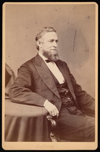 Porträtt av Schuyler Colfax 1823-1885, före 1885.