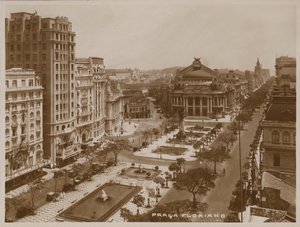 Floriano Peixoto-torget, Rio de Janeiro (svartvitt foto) av Brazilian Photographer