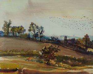Autumn Mood, 1980 (wc på papper) av Brenda Brin Booker