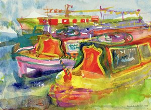 Canal Boats, 1989 (wc på papper)
