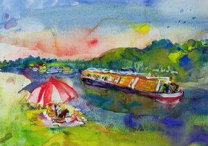 Summer River, 1989 (wc på papper)