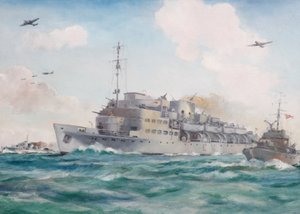 HMS Prins Albert på väg till Dieppe bärande No 4 Commando, 19 augusti 1942 av Brian Joseph Mullen