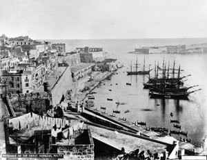 Ingången till den stora hamnen, Malta, ca 1880 av British Photographer