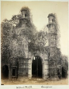 Mahmud Masjid (Nagina Masjid), Champaner, ca 1875 (s/v foto) av British Photographer