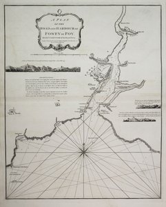 En plan över vägen och hamnen i Fowey eller Foy av löjtnant James Cook från Royal Navy av British School