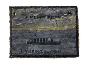 En rektangulär kaka (ransoner för besättningsmedlemmar) av British School