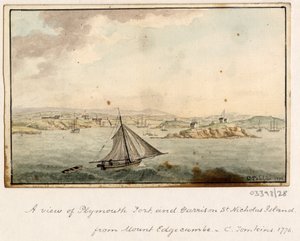 En serie skisser, vyer i Storbritannien, kontinenten och Amerika 1772-1778 (akvarell) av British School