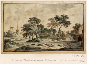 En serie skisser, vyer i Storbritannien, kontinenten och Amerika 1772-1778 (akvarell) av British School