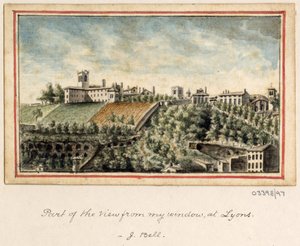 En serie skisser, vyer i Storbritannien, kontinenten och Amerika 1772-1778 (akvarell) av British School