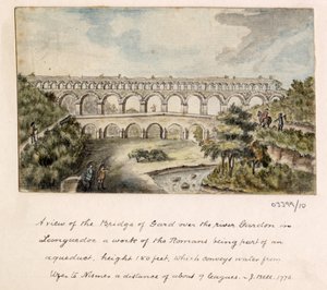 En serie skisser, vyer i Storbritannien, kontinenten och Amerika 1772-1778 (akvarell) av British School
