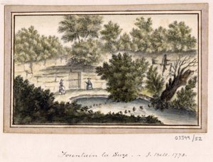 En serie skisser, vyer i Storbritannien, kontinenten och Amerika 1772-1778 (akvarell) av British School