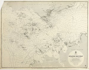 Kinesiska sjön Singapore Huvudsundet Från Tree I (pulo Angup) till Battam Bay Undersökt av Staff Commander J.W. Reed, R.N. och officerarna på H.M.S. Rifleman av British School
