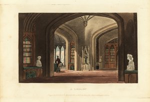 Design för ett bibliotek i gotisk stil, Regency Era