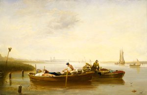 Greenwich från Blackwall Reach, ca 1830-40 (olja på duk) av British School