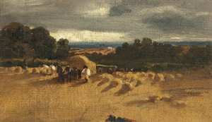 Skördeplats (olja på papper) av British School