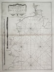 Plan över vikarna Polkerris och Mevagizey i Cornwall av British School