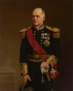 Porträtt av amiral Sir Richard Vesey Hamilton (1829-1912) av British School