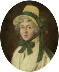 Porträtt av Hannah More, ca 1800 (olja på kartong) av British School