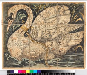 The Noble game of the Swan: Spelplan med 19 fack