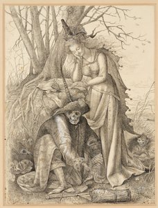 Vanitas Allegory: Döden och en ung kvinna av British School