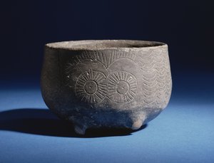 Skål, med inskuren dekor som föreställer hjortar, från Los Millares, Spanien, kopparåldern, c.2000 f.Kr. (keramik)