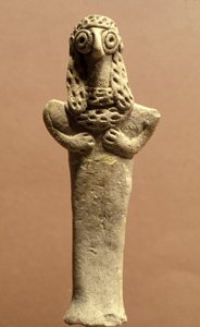 Statyett av Asherah, kanaané, 999-600 f.Kr. (lera)