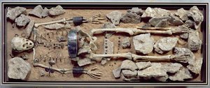 Rikt begåvad kvinnograv från Molzbach bei Huenfeld av Bronze Age